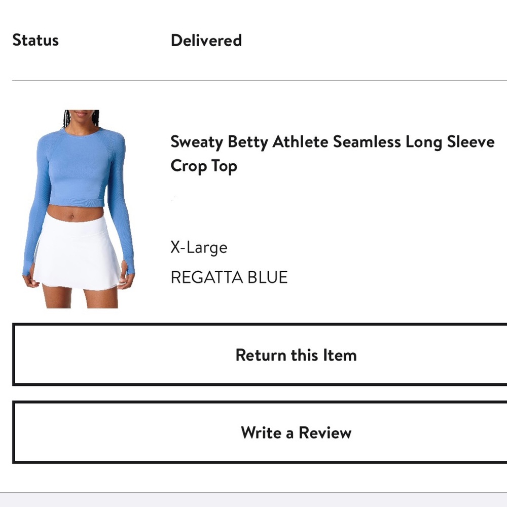 Sweaty Betty Athlete Seamless Long Sleeve Crop Top